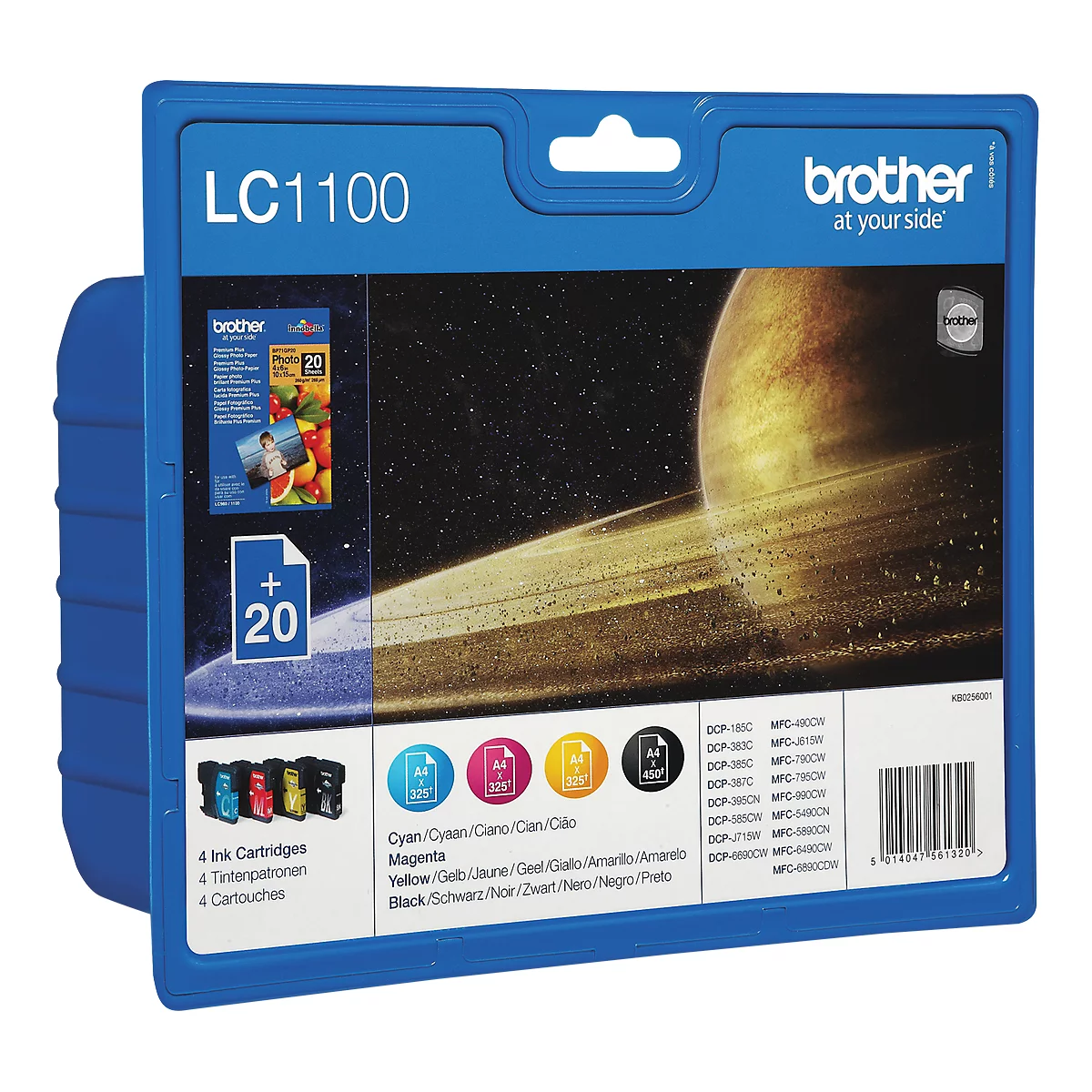 Brother Sparpaket 4 Tintenpatronen LC-1100BK/C/M/Y schwarz, cyan, magenta, gelb, original