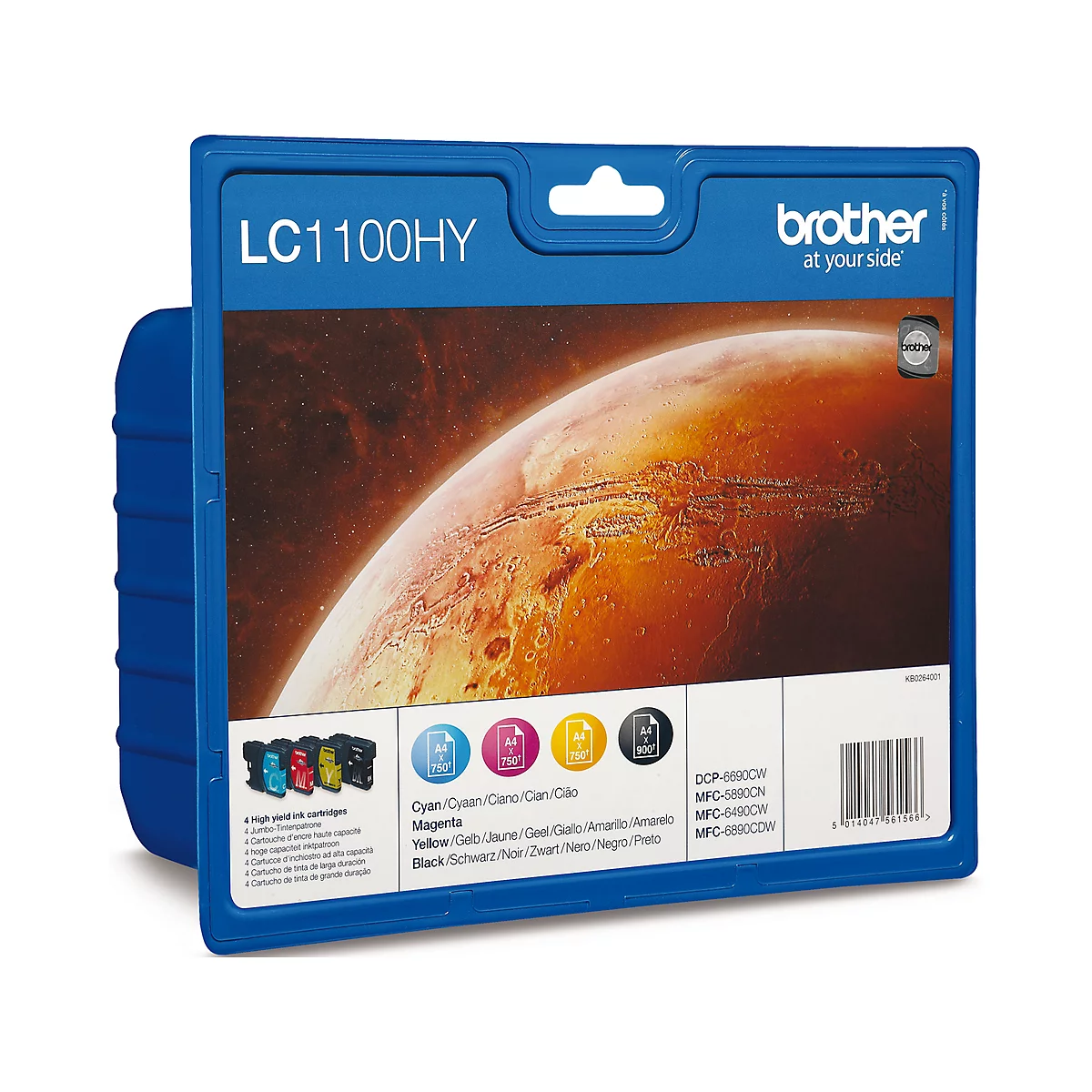 Brother Sparpaket 4 Tintenpatronen LC-1100HYBK/C/M/Y schwarz, cyan, magenta, gelb, original
