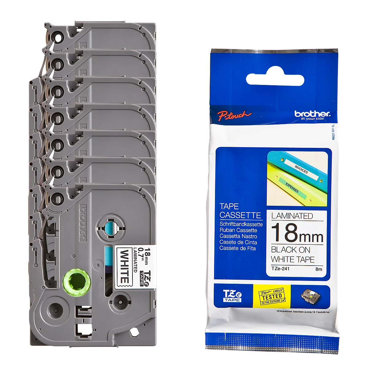 Brother Sparset 18 mm Schriftbandkassetten TZe-241, 6 + 1 GRATIS