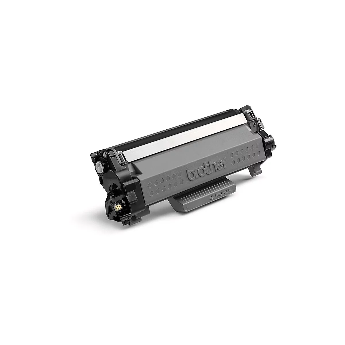 Ein grauer Brother-Toner, leicht schräg auf weißem Grund. Aufdruck: "brother".