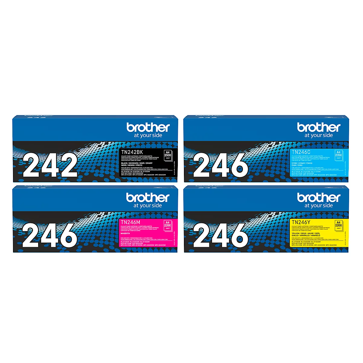 Brother Toner Sparpaket TN-242/246, CMYK-Bundle, schwarz,cyan, magenta, gelb, original