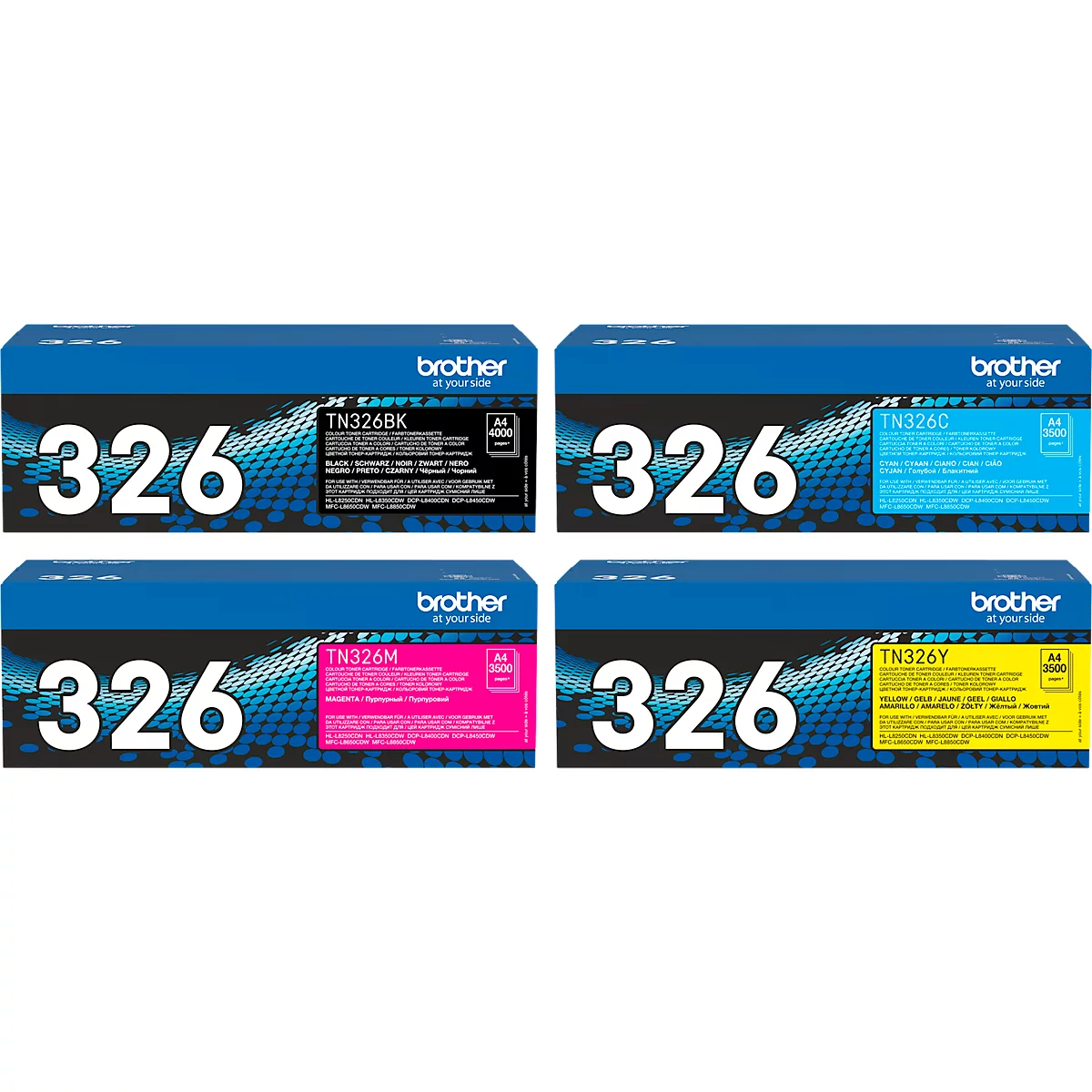 Brother Toner Sparpaket TN-326, CMYK-Bundle, schwarz,cyan, magenta, gelb, original