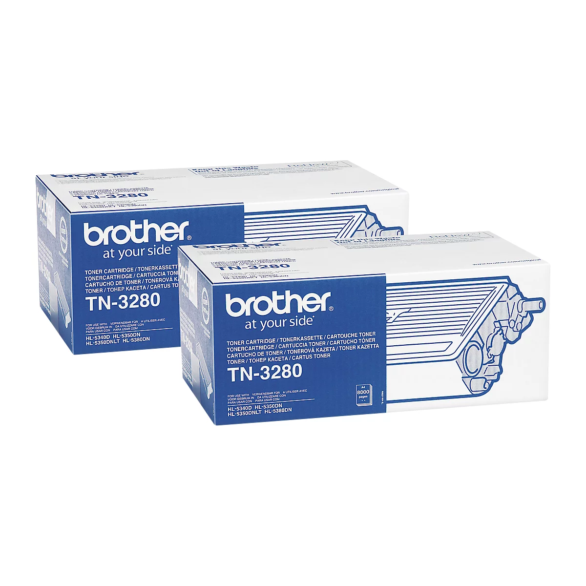 Brother tonercassettes TN-3280 2 stuks, zwart
