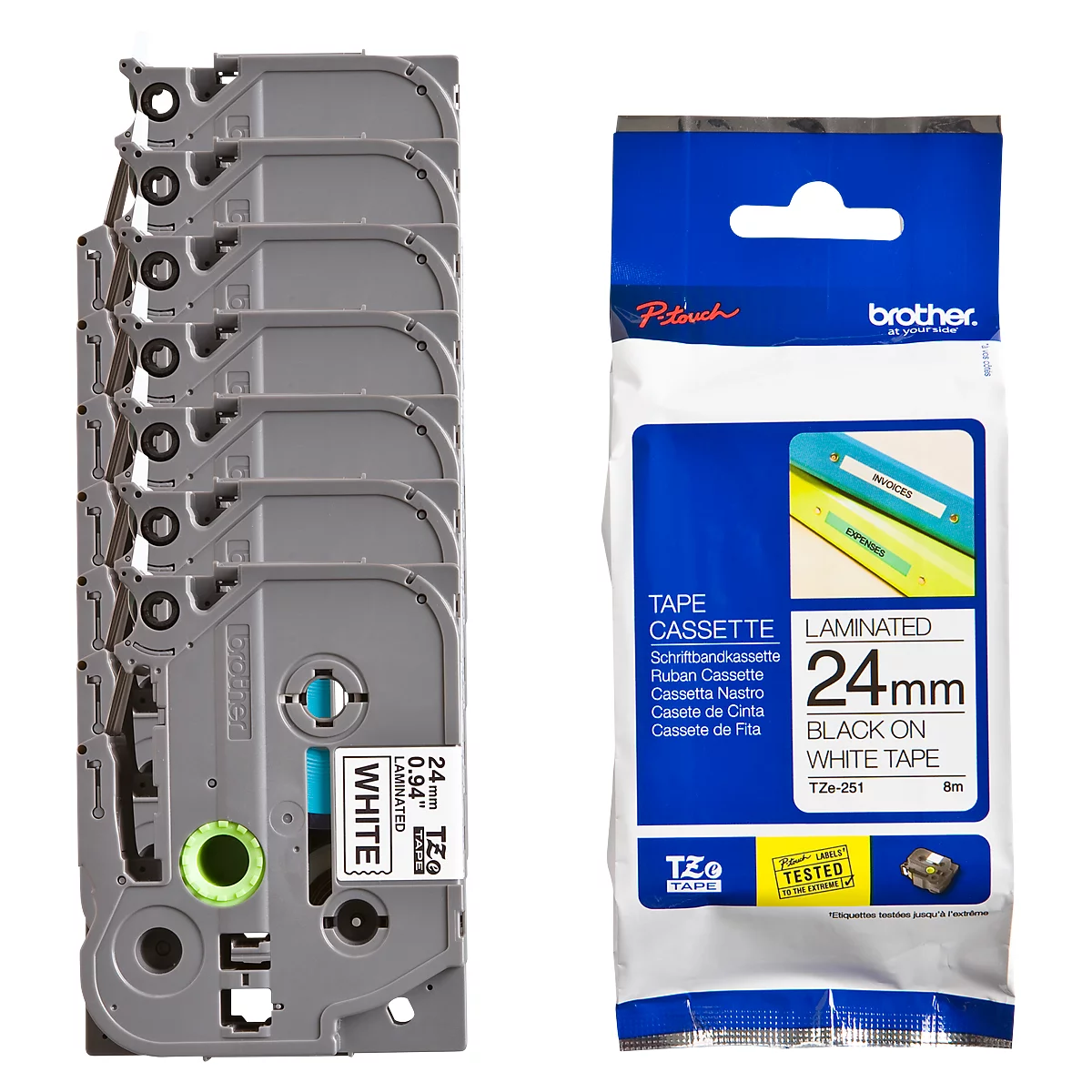 Brother voordeelset 24 mm lint beletteringssystemen TZe-251, 6 + 1 GRATIS