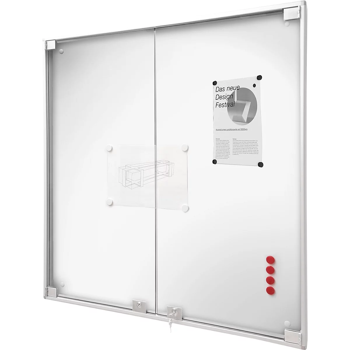 BST MEDIA DT vitrinekast, voor binnen, gehard veiligheidsglas, draaideur, display formaat 8x DIN A4