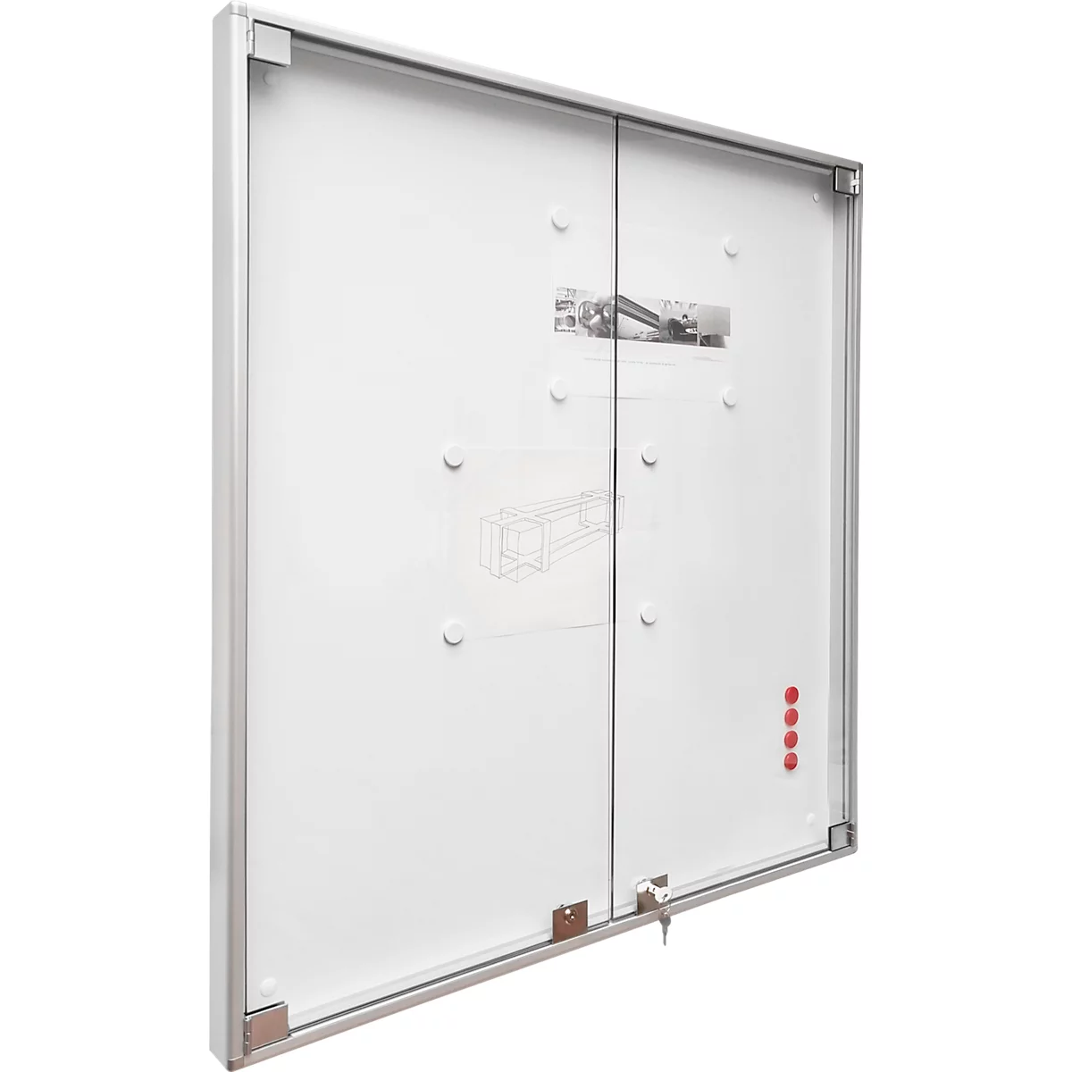 BST MEDIA DT vitrinekast, voor binnen, gehard veiligheidsglas, draaideur, display formaat 8x DIN A4