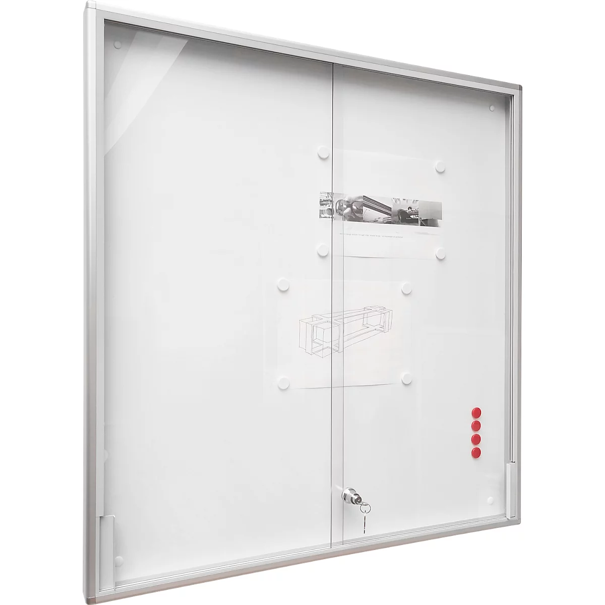 BST MEDIA ST vitrinekast, voor binnen, gehard veiligheidsglas, schuifdeur, display formaat 8x DIN A4