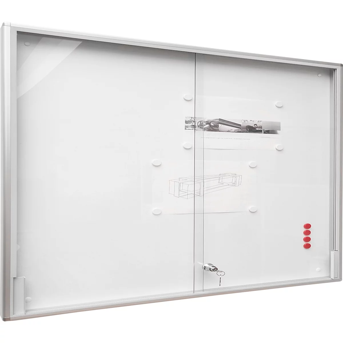 BST MEDIA ST vitrinekast, voor binnen, gehard veiligheidsglas, schuifdeur, displayformaat 27x DIN A4