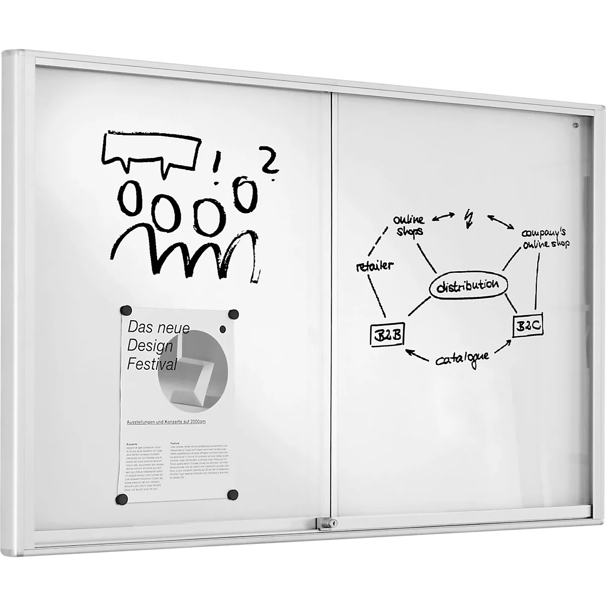 BST Vitrine anti-feu MEDIA BA, pour l'intérieur, verre de sécurité trempé, porte coulissante, format visible 21x DIN A4