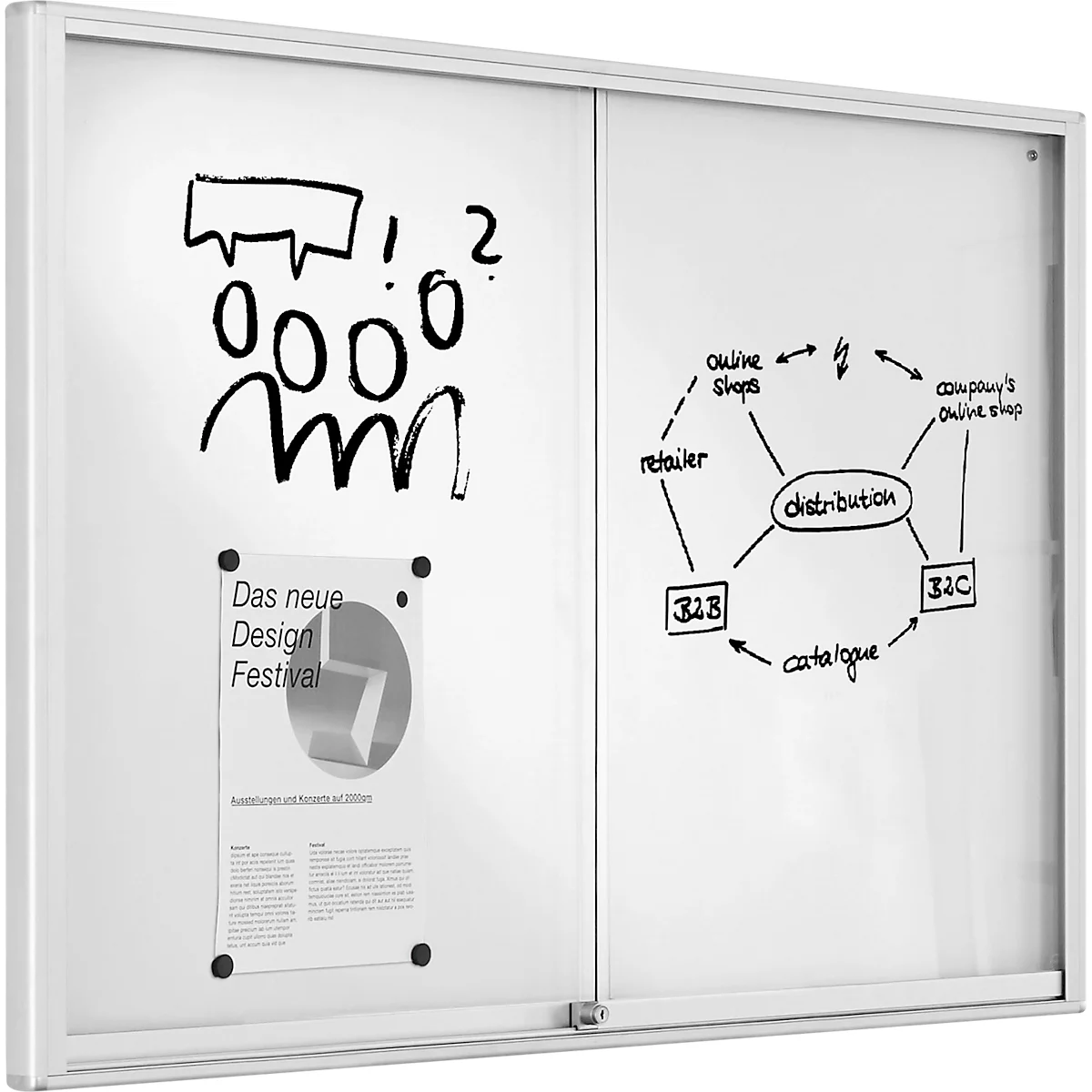 BST Vitrine anti-feu MEDIA BA, pour l'intérieur, verre de sécurité trempé, porte coulissante, format visible 8x DIN A4