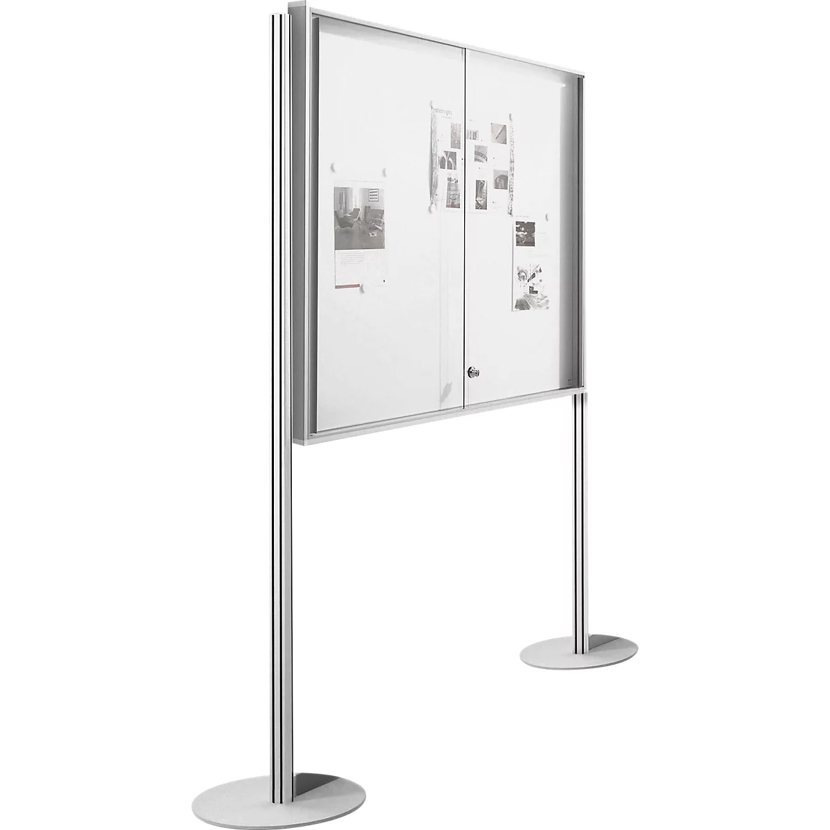 BST vrijstaand staandersysteem voor MEDIA ST/MEDIA BA vitrines, L 40 x B 30 x H 1950 mm, met metalen bodemplaat