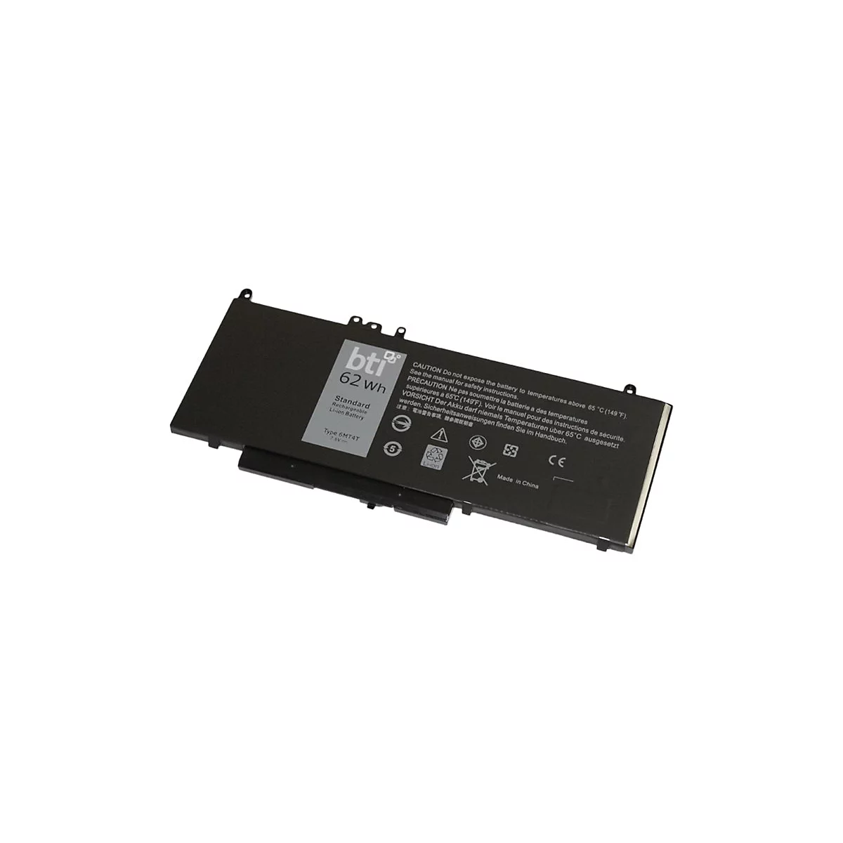 BTI 6MT4T-BTI - Laptop-Batterie (gleichwertig mit: Dell 451-BBTW, Dell 0C1P4, Dell 7V69Y, Dell 451-BBUN, Dell 451-BBUQ, Dell 535NC, Dell HK6DV, Dell JCDHY, Dell K3JK9, Dell NR1DY, Dell TXF9M) - Lithium-Polymer - 4 Zellen - 8157 mAh - 62 Wh