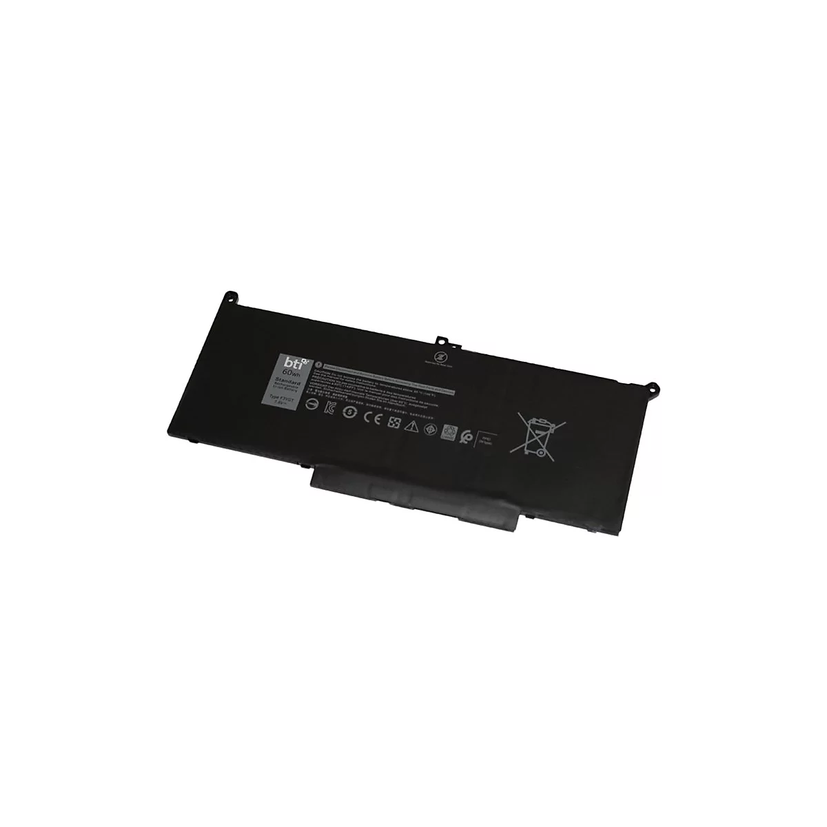 BTI F3YGT-BTI - Laptop-Batterie (gleichwertig mit: Dell F3YGT, Dell 2X39G, Dell 451-BBYE) - Lithium-Polymer - 4 Zellen - 7894 mAh - 60 Wh
