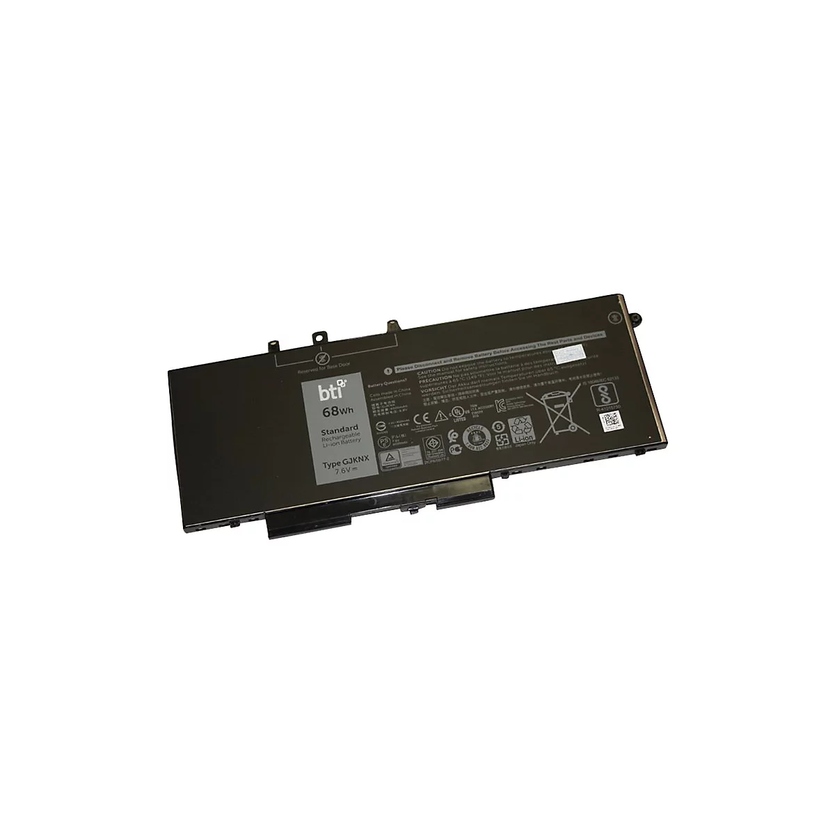 BTI - Laptop-Batterie (gleichwertig mit: Dell 451-BBZG, Dell GJKNX, Dell 5YHR4, Dell 0GJKNX, Dell FPT1C, Dell GD1JP, Dell 451-BBZT) - Lithium-Ionen - 4 Zellen - 8500 mAh - 68 Wh
