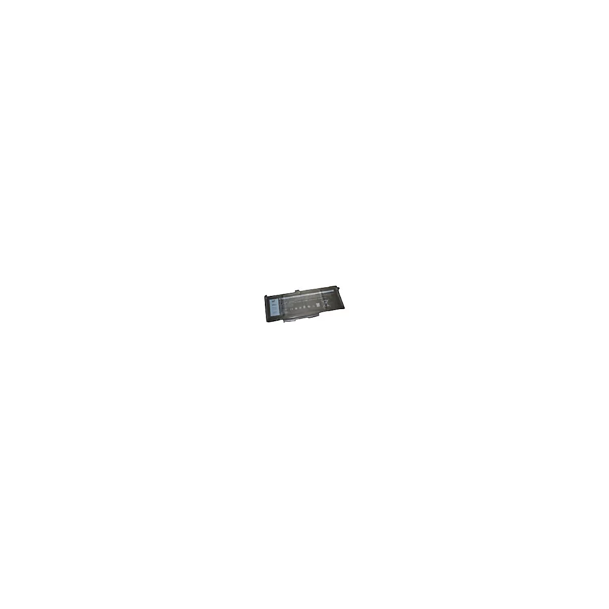 Batterie d'ordinateur portable, grise, rectangulaire, avec étiquette.