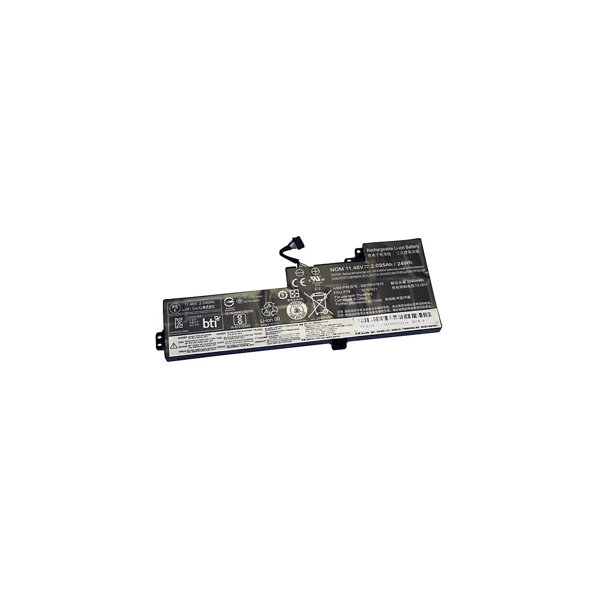 BTI - Laptop-Batterie (gleichwertig mit: Lenovo 01AV421) - Lithium-Polymer - 3 Zellen - 2094 mAh - 24 Wh