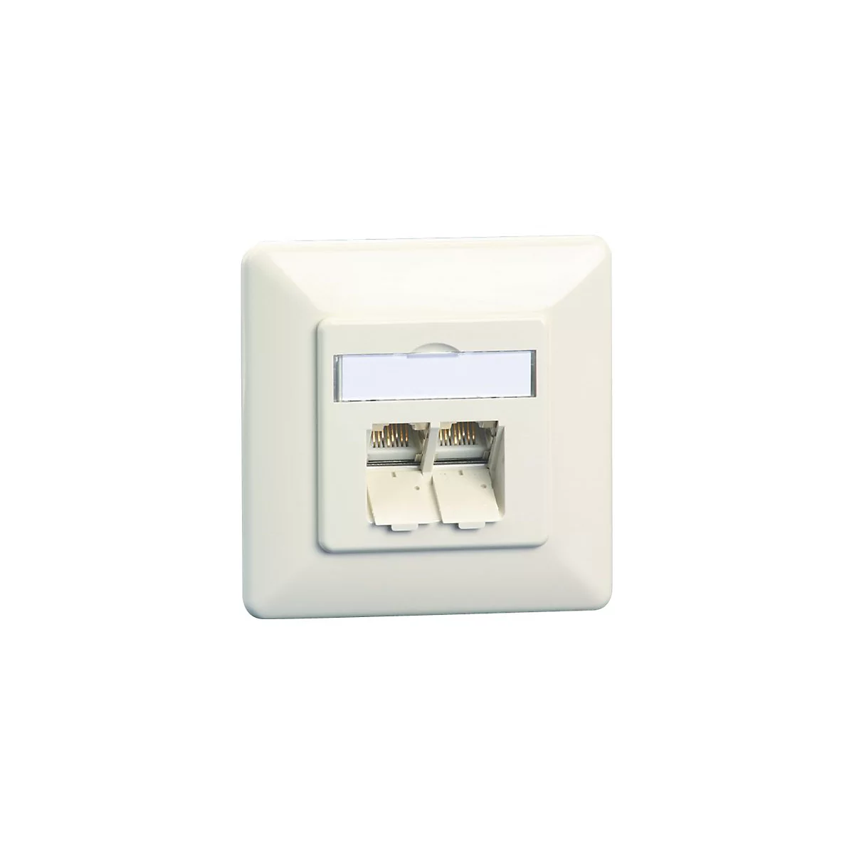 BTR E-DAT C6A UP - Anschlussdose, Unterputz - CAT 6 - RJ-45 X 2 - Pure White, RAL 9010