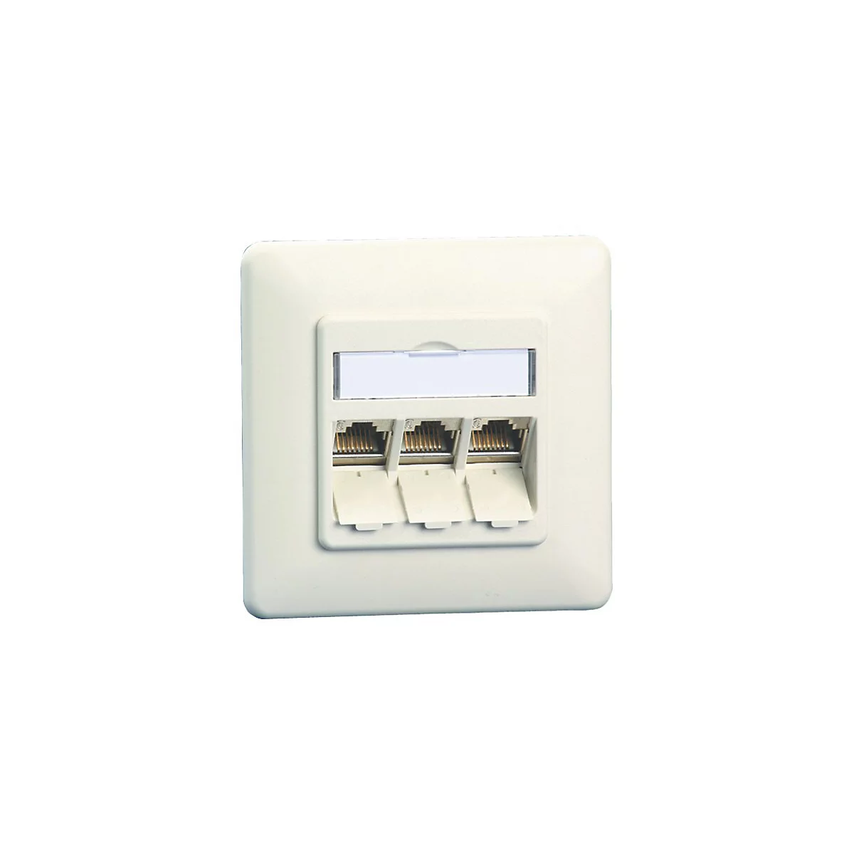 BTR E-DAT modul 3x8(8) UP - Anschlussdose, Unterputz - CAT 6a - Pure White, RAL 9010 - 3 Ports