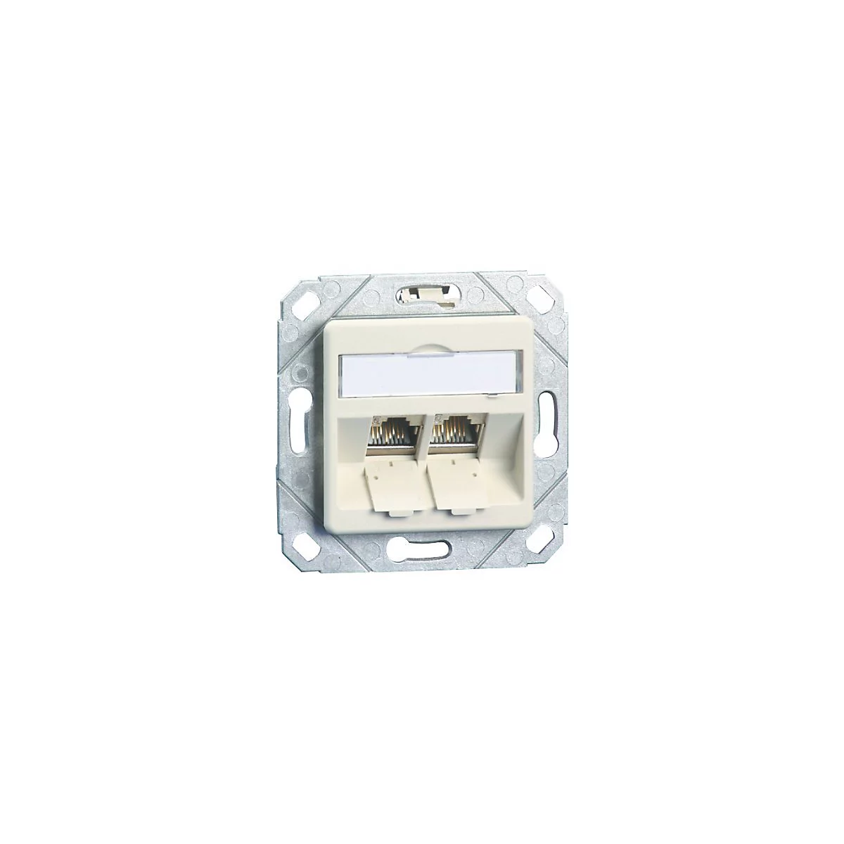 BTR E-DAT modul 8/8(8) UPk - Anschlussdose, Unterputz - CAT 6 - Pure White, RAL 9010 - 2 Ports