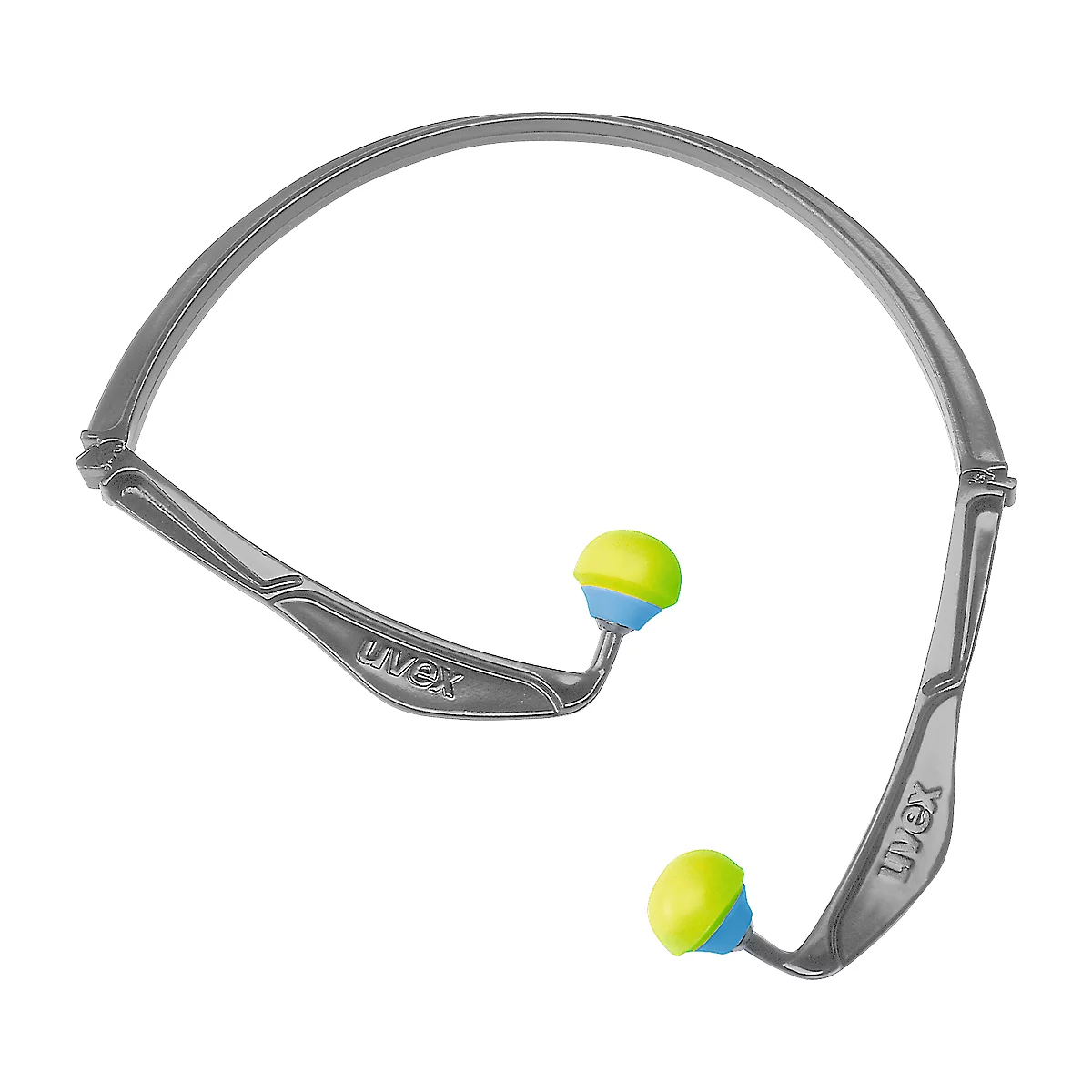 Bügelgehörschutz uvex x-fold, SNR 23 dB, EN 352-1, faltbar, ergonomisch, grau-blau-neonlime, 5 Stück