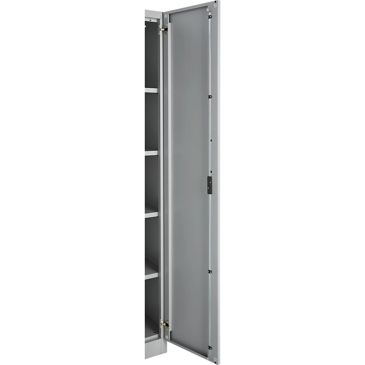 Büroschrank, 5 OH, abschließbar, mit aufliegenden Türen, B 800 mm, Weißalu