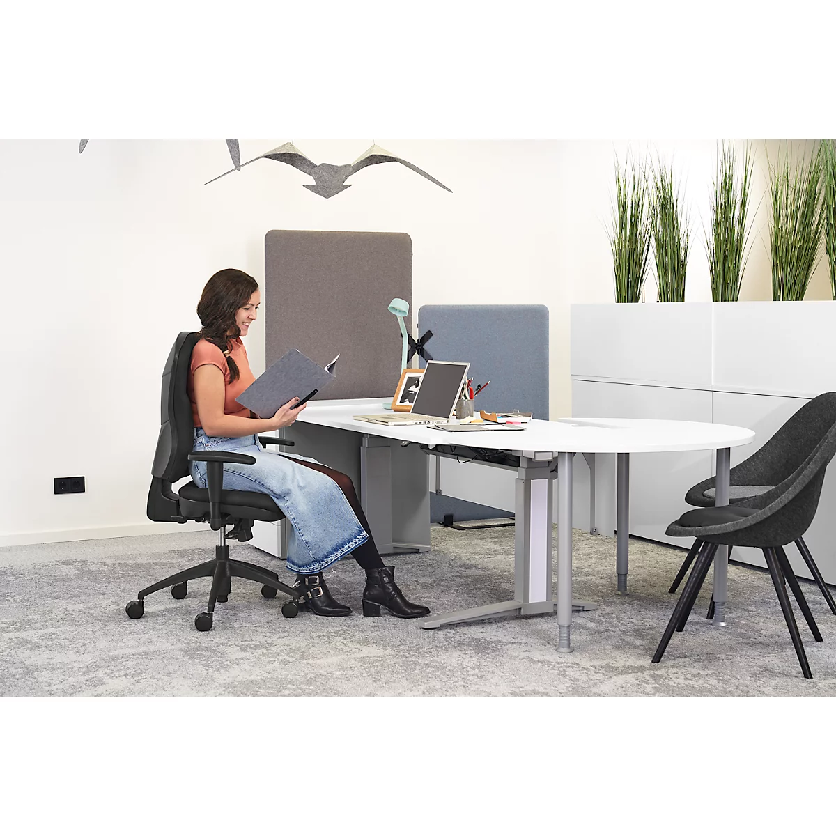 Bürostuhl WELLNESS 300, Synchronmechanik, mit Armlehnen, extra hohe Rückenlehne
