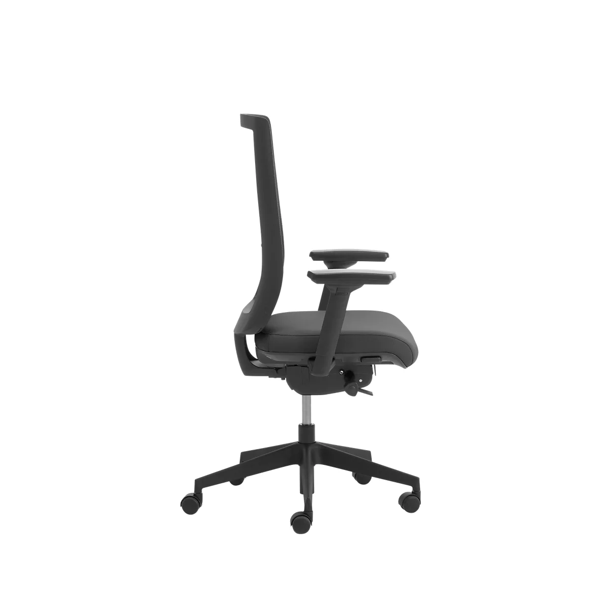 Bürostuhl WIKI, mit Armlehnen, Netz-Rücken, Gestell Kunststoff, schwarz