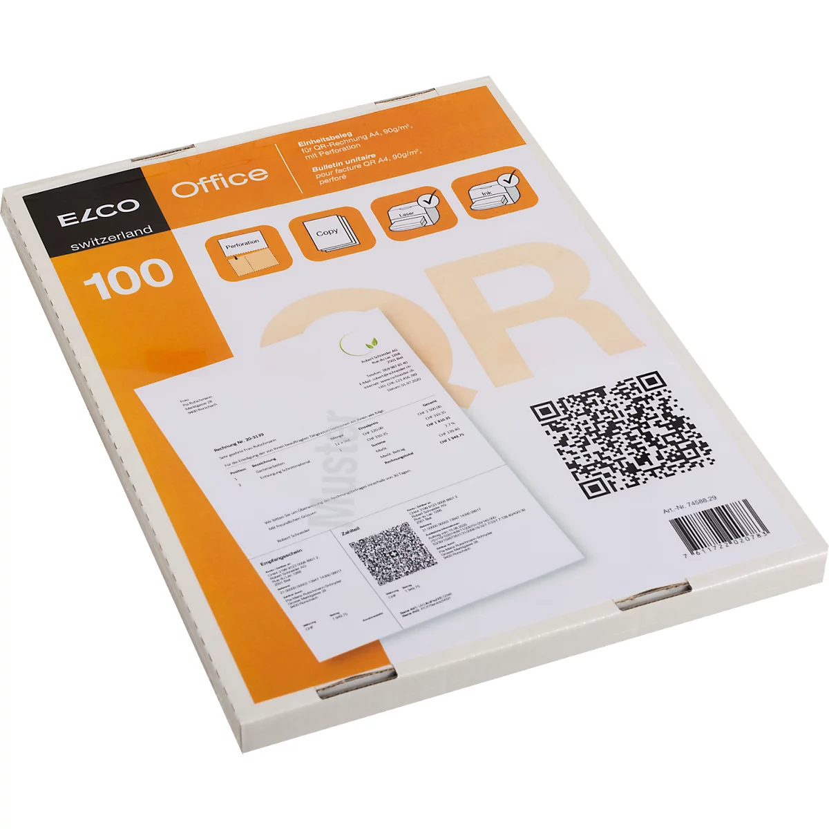 Bulletins de versement ELCO Classic QR, A4, 90 g/m², blanc, certifié FSC®, valable à partir du 01.07.2020, 100 feuilles