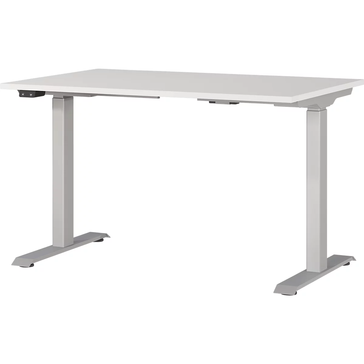 Bureau Agenda, réglage électrique de la hauteur, L 1200 x P 800 x H 720-1200 mm, gris clair/argenté + panneau USB Memory