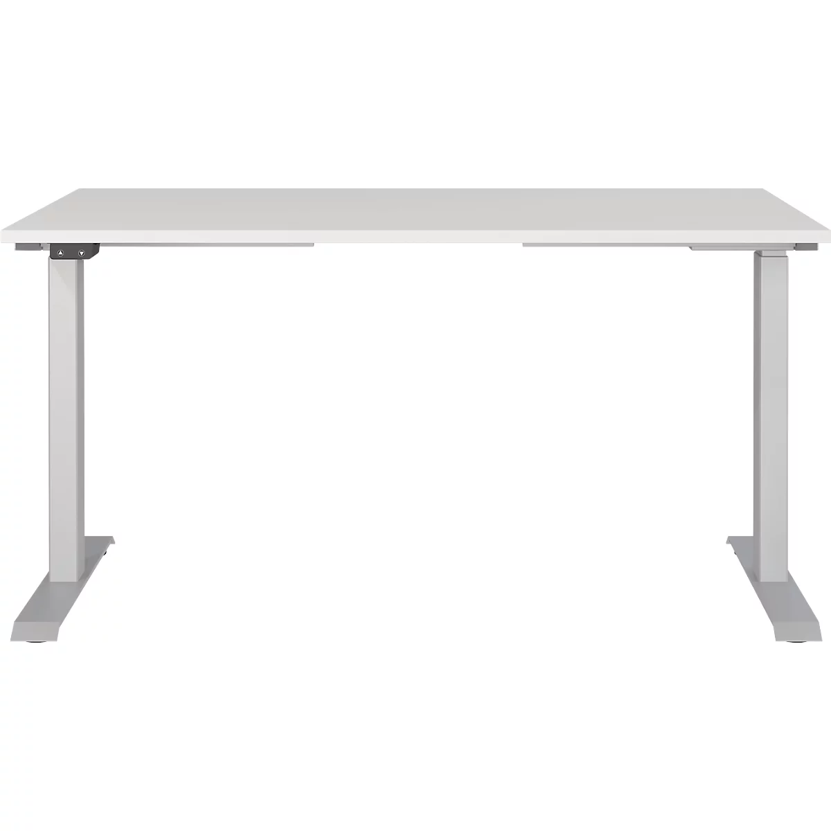Bureau Agenda, réglage électrique de la hauteur, L 1400 x P 800 x H 720-1200 mm, gris clair/argenté + panneau USB Memory