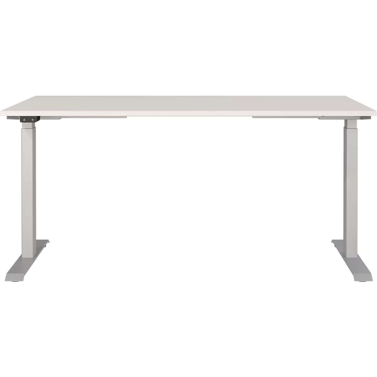 Bureau Agenda, réglage électrique de la hauteur, L 1600 x P 800 x H 720-1200 mm, gris clair/argenté + panneau USB Memory