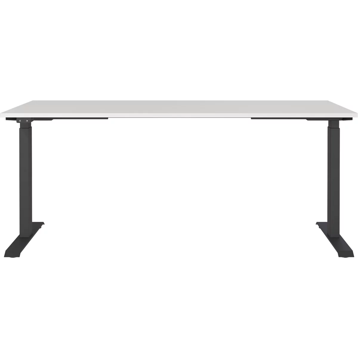 Bureau Agenda, réglage électrique de la hauteur, L 1800 x P 800 x H 720-1200 mm, gris clair/noir + panneau USB à mémoire