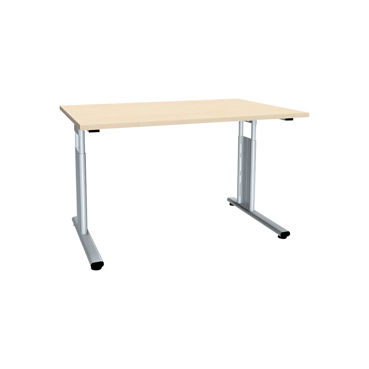 Bureau ALICANTE, pieds en C, rectangulaire, l. 1200 x P 800 x H 680 - 820 mm, coloris érable