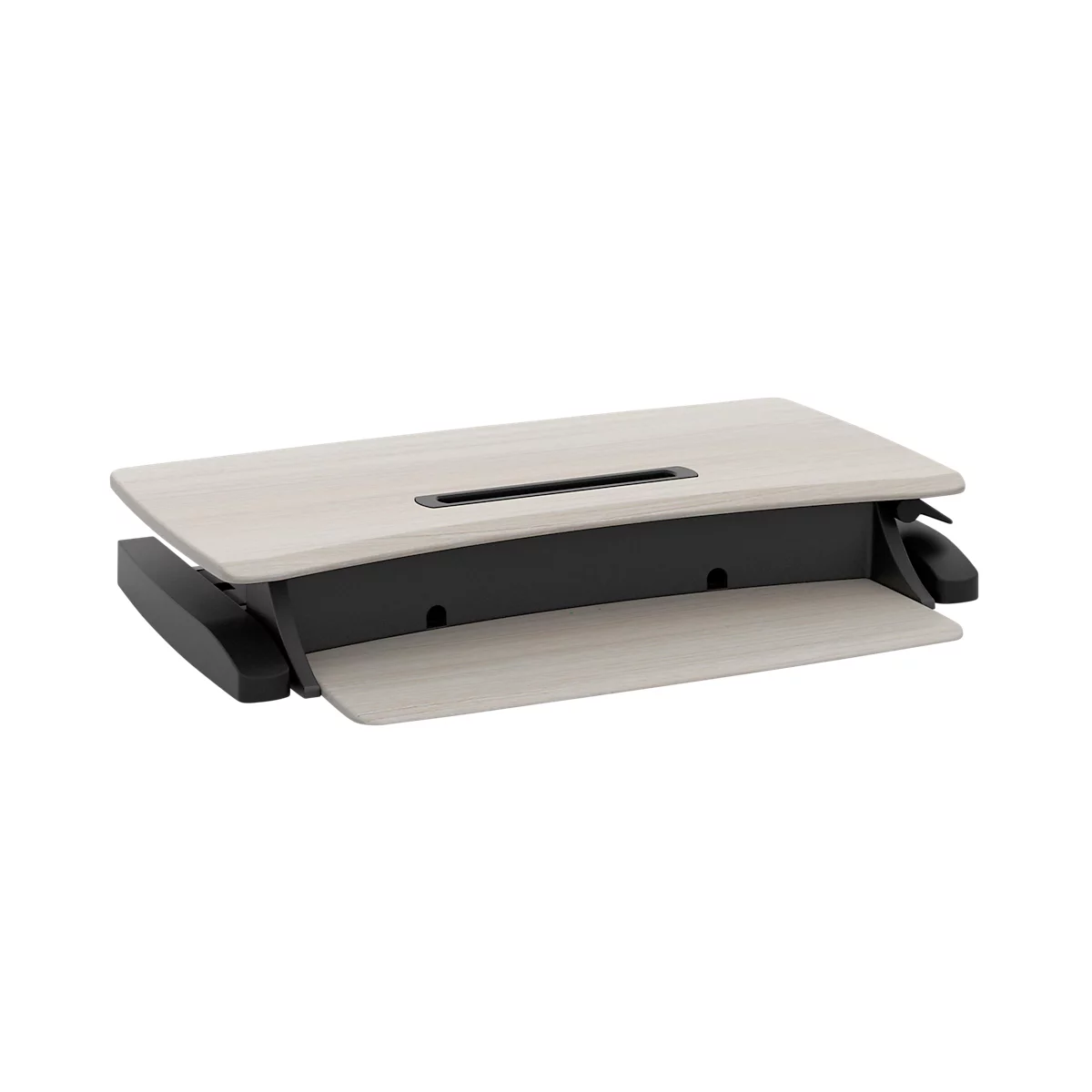 Bureau assis-debout ergotron® WorkFit-Z Mini, réglable en hauteur, jusqu'à 11,4 kg, surface de travail et plateau à clavier, gestion intégrée des câbles.