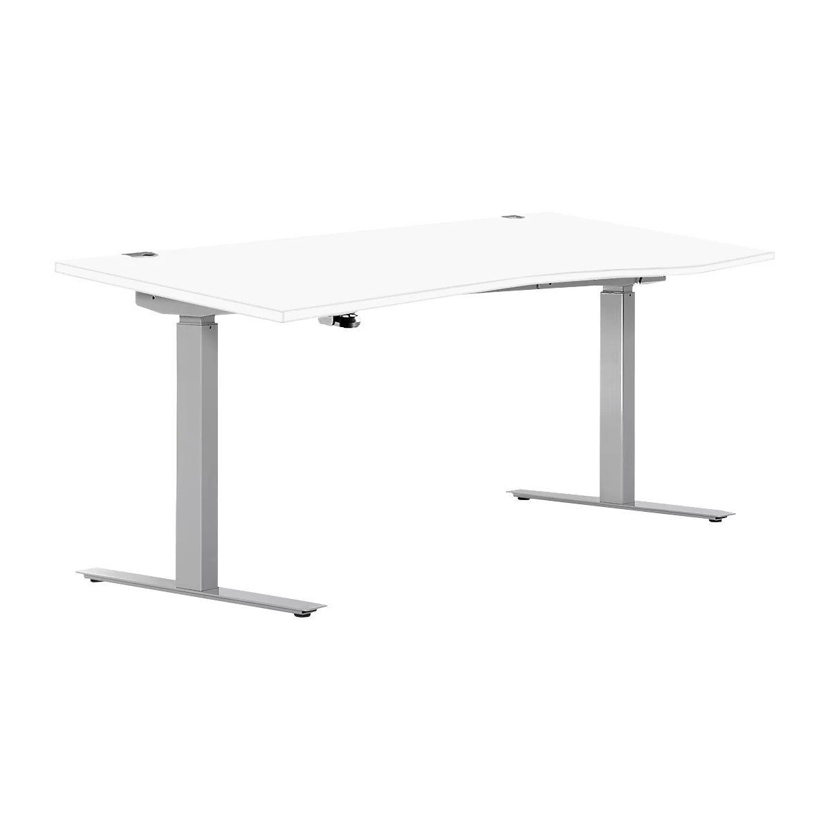 Bureau assis/debout, extension à droite, l. 1800 mm, blanc 