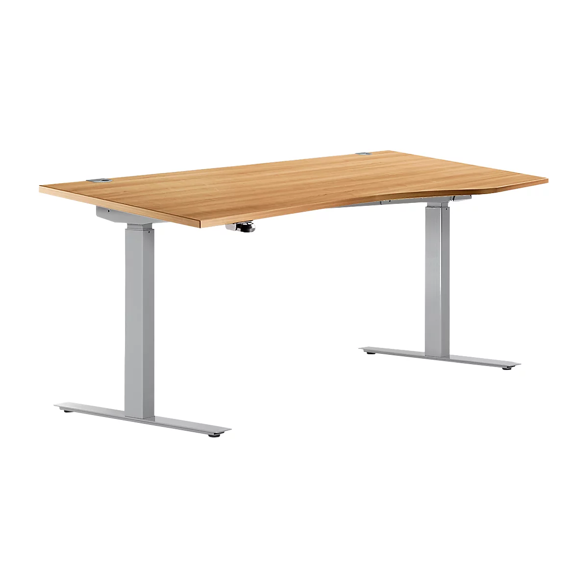Bureau assis/debout, extension à droite, l. 1800 mm, hêtre 