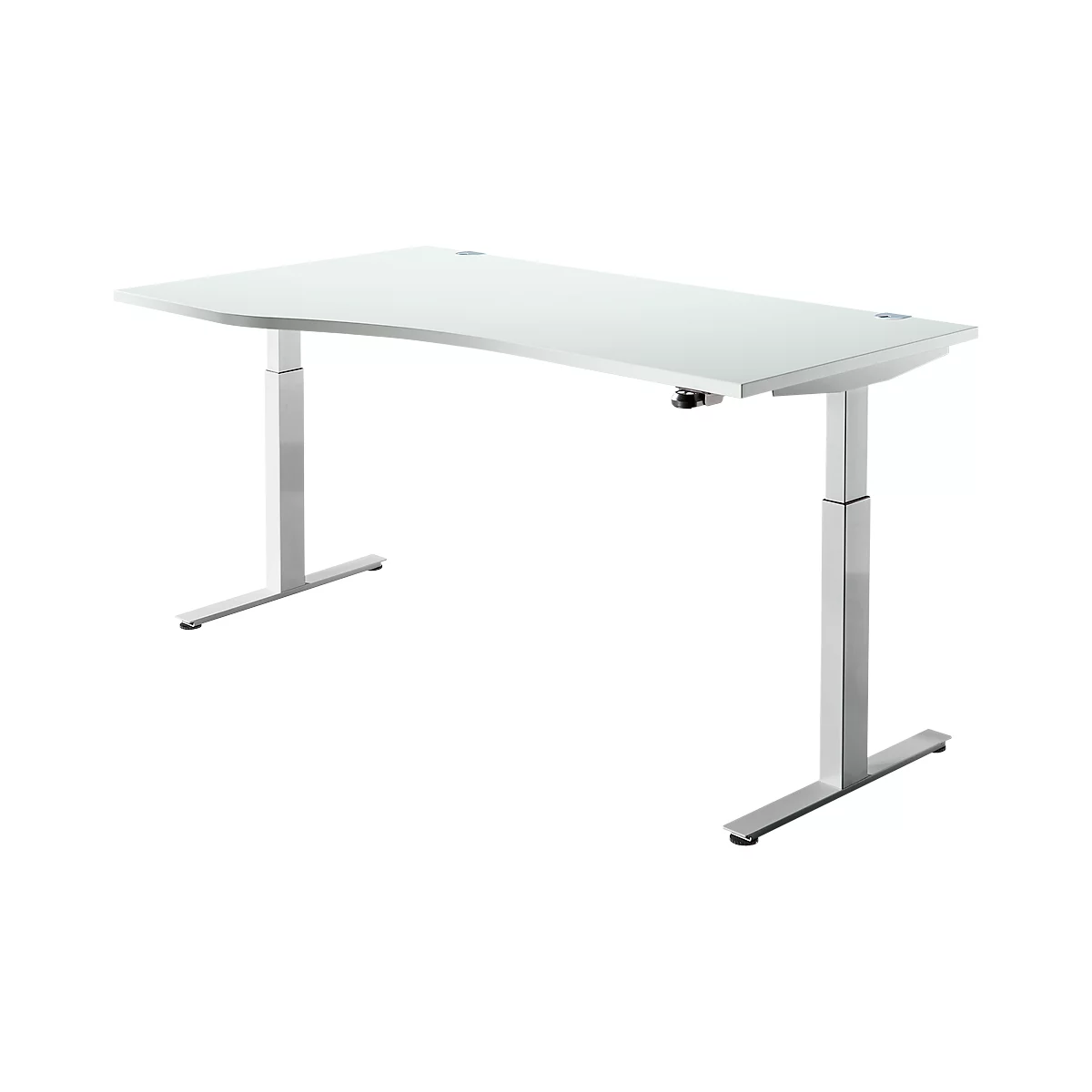 Bureau assis/debout, extension à gauche, l. 1800 mm, gris clair