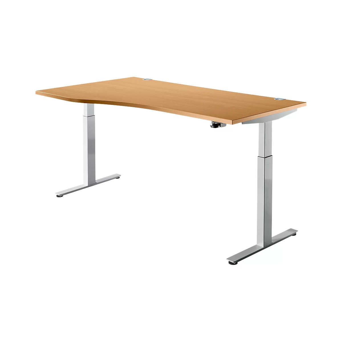 Bureau assis/debout, extension à gauche, l. 1800 mm, hêtre