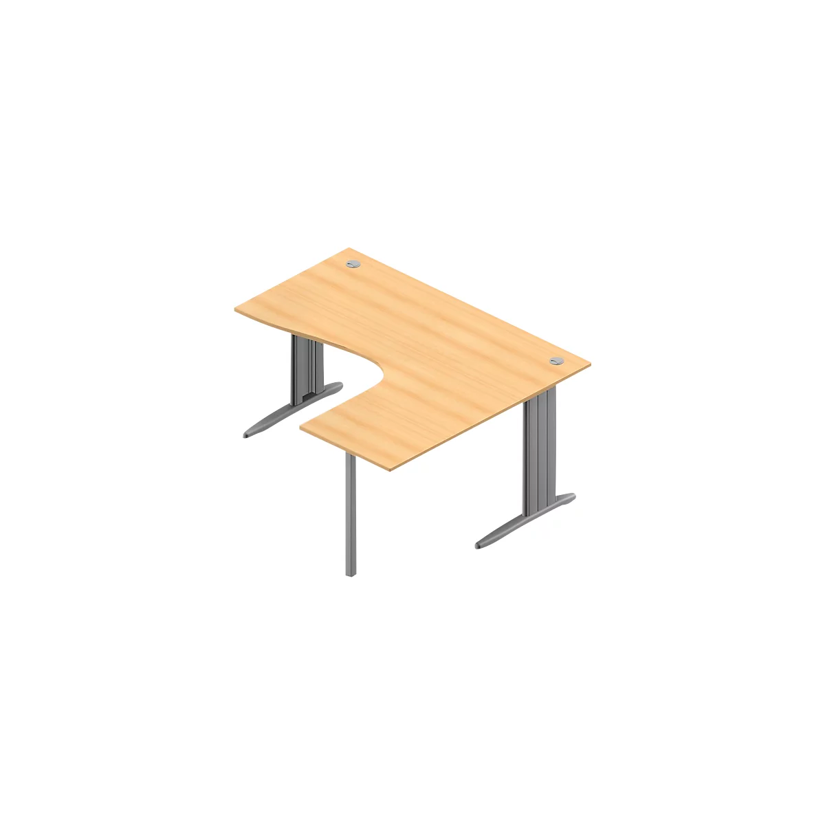 Bureau d’angle ARLON-OFFICE, l. 1600 x P 1200 x H 730 mm, coloris hêtre
