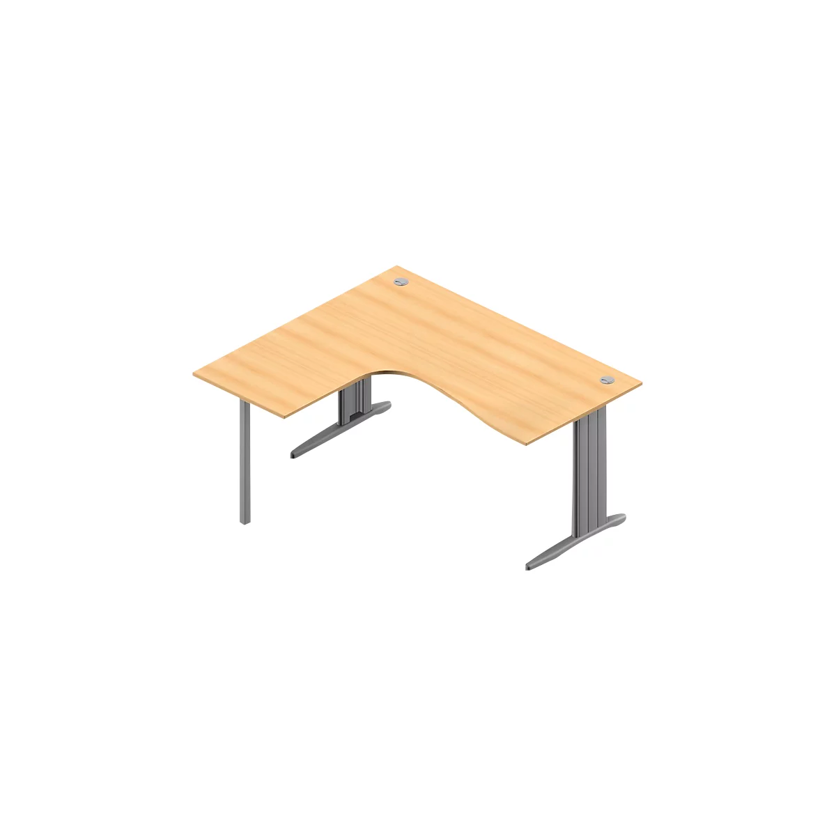 Bureau d’angle ARLON-OFFICE, l. 1600 x P 1200 x H 730 mm, coloris hêtre
