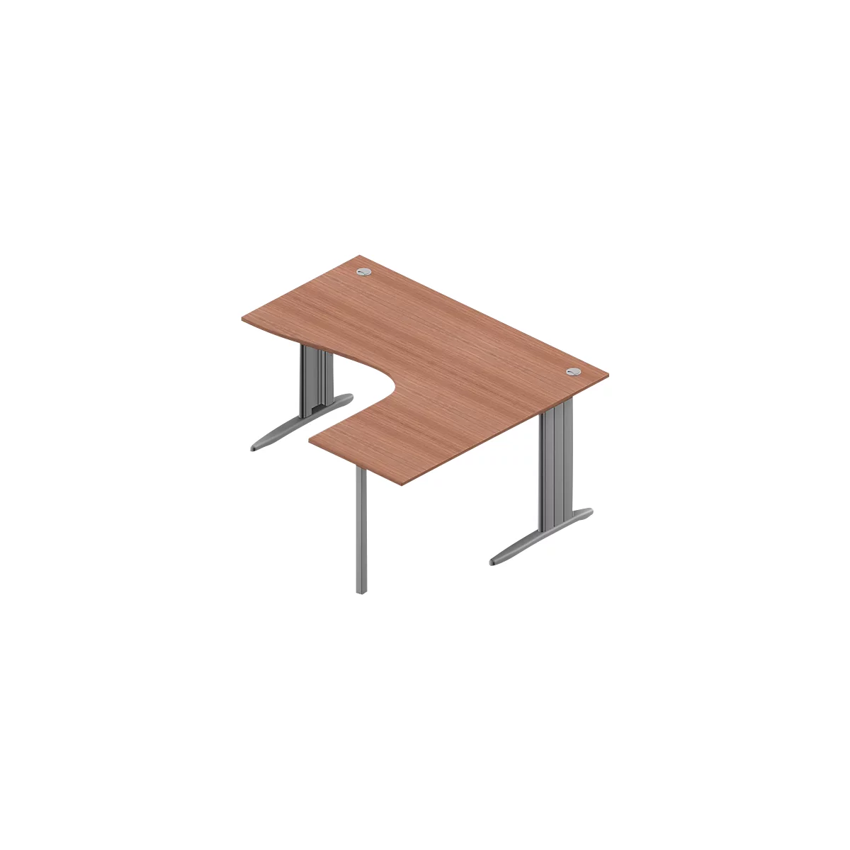 Bureau d’angle ARLON-OFFICE, l. 1600 x P 1200 x H 730 mm, noix Canaletto