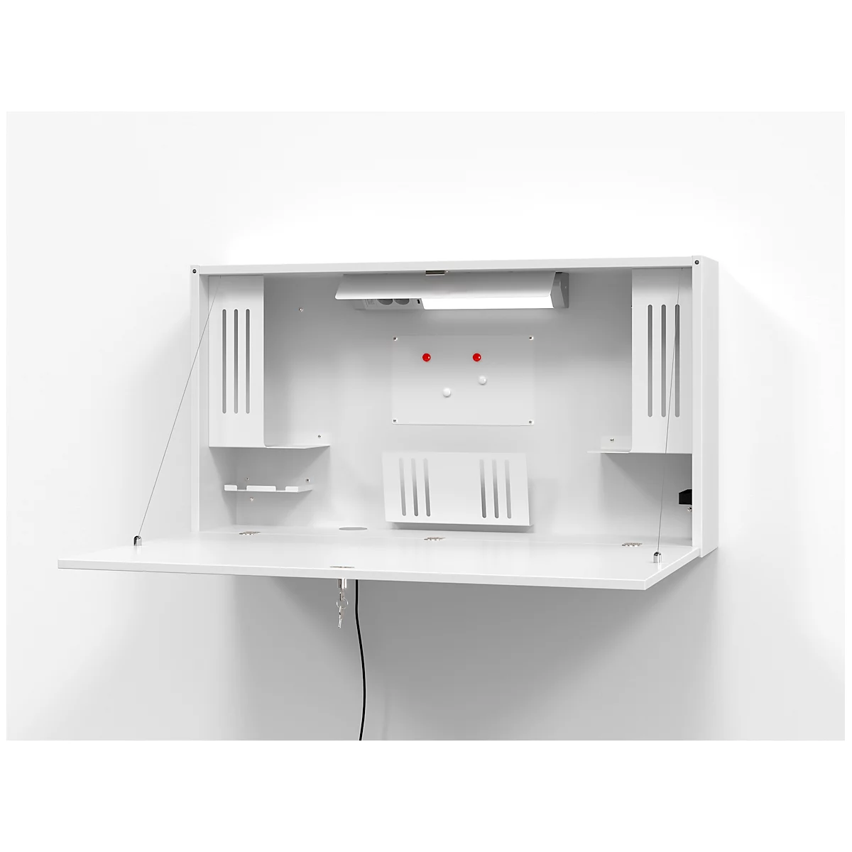 Bureau mural, L 1200 x P 260 x H 650 mm, blanc