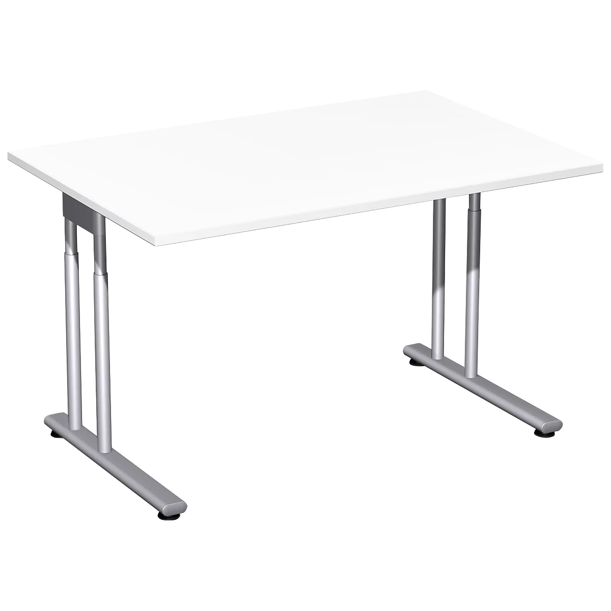 Bureau PALENQUE, pieds en C, rectangulaire, l. 1200 x P 800 x H 680 - 820 mm, blanc