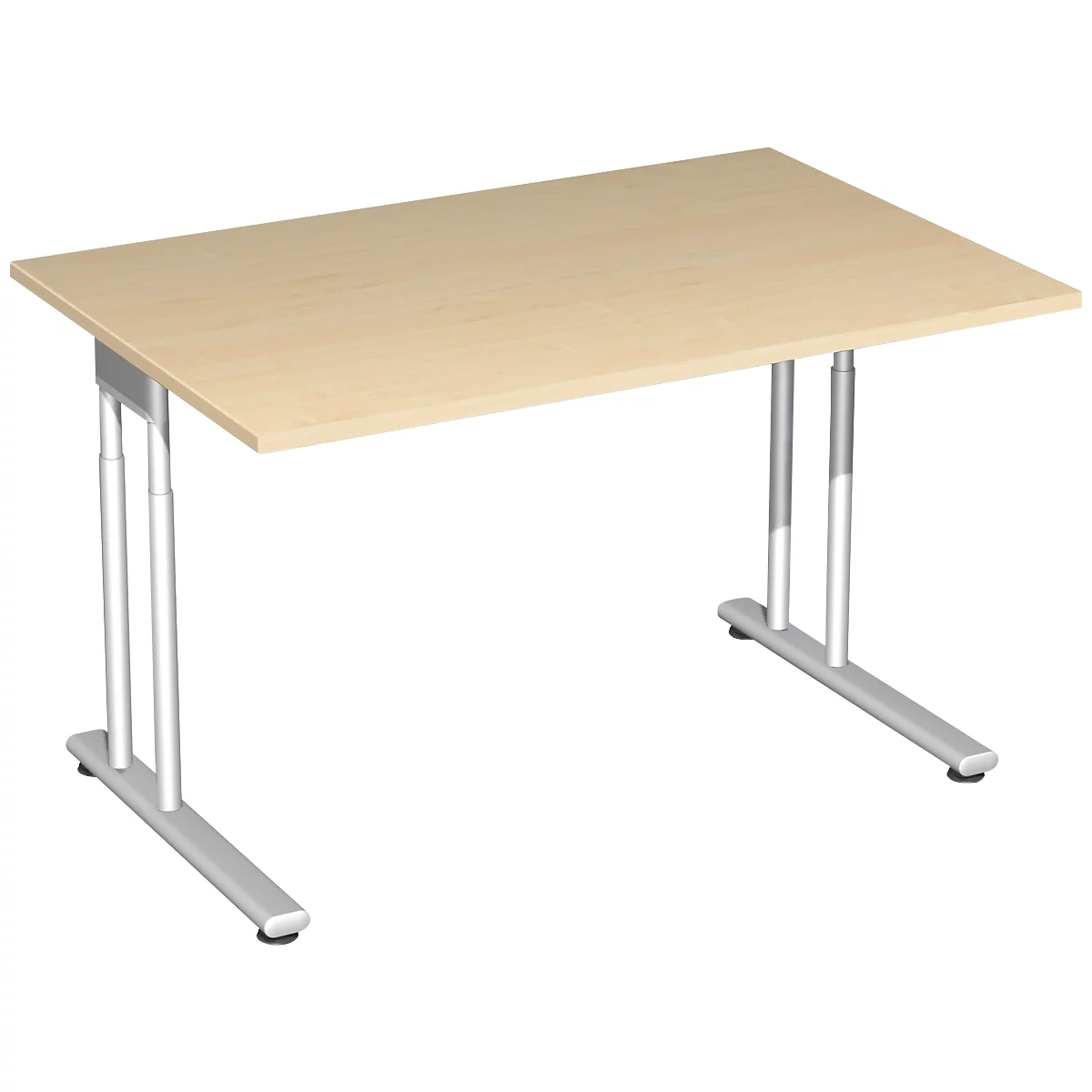 Bureau PALENQUE, pieds en C, rectangulaire, l. 1200 x P 800 x H 680 - 820 mm, érable