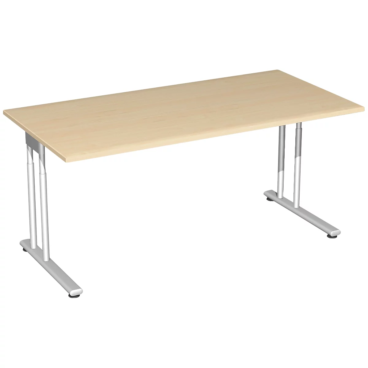 Bureau PALENQUE, pieds en C, rectangulaire, l. 1600 x P 800 x H 680 - 820 mm, érable
