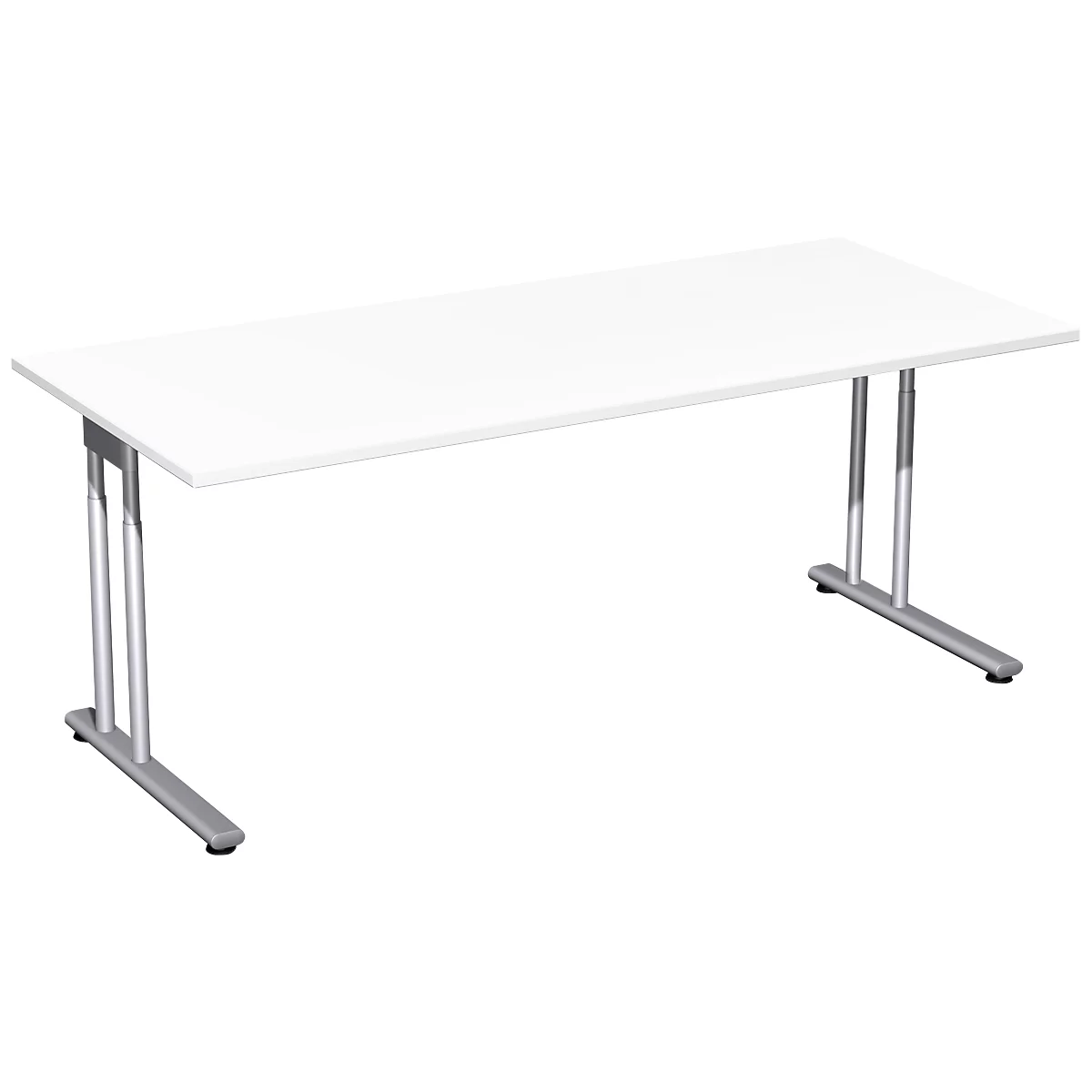Bureau PALENQUE, pieds en C, rectangulaire, l. 1800 x P 800 x H 680 - 820 mm, blanc
