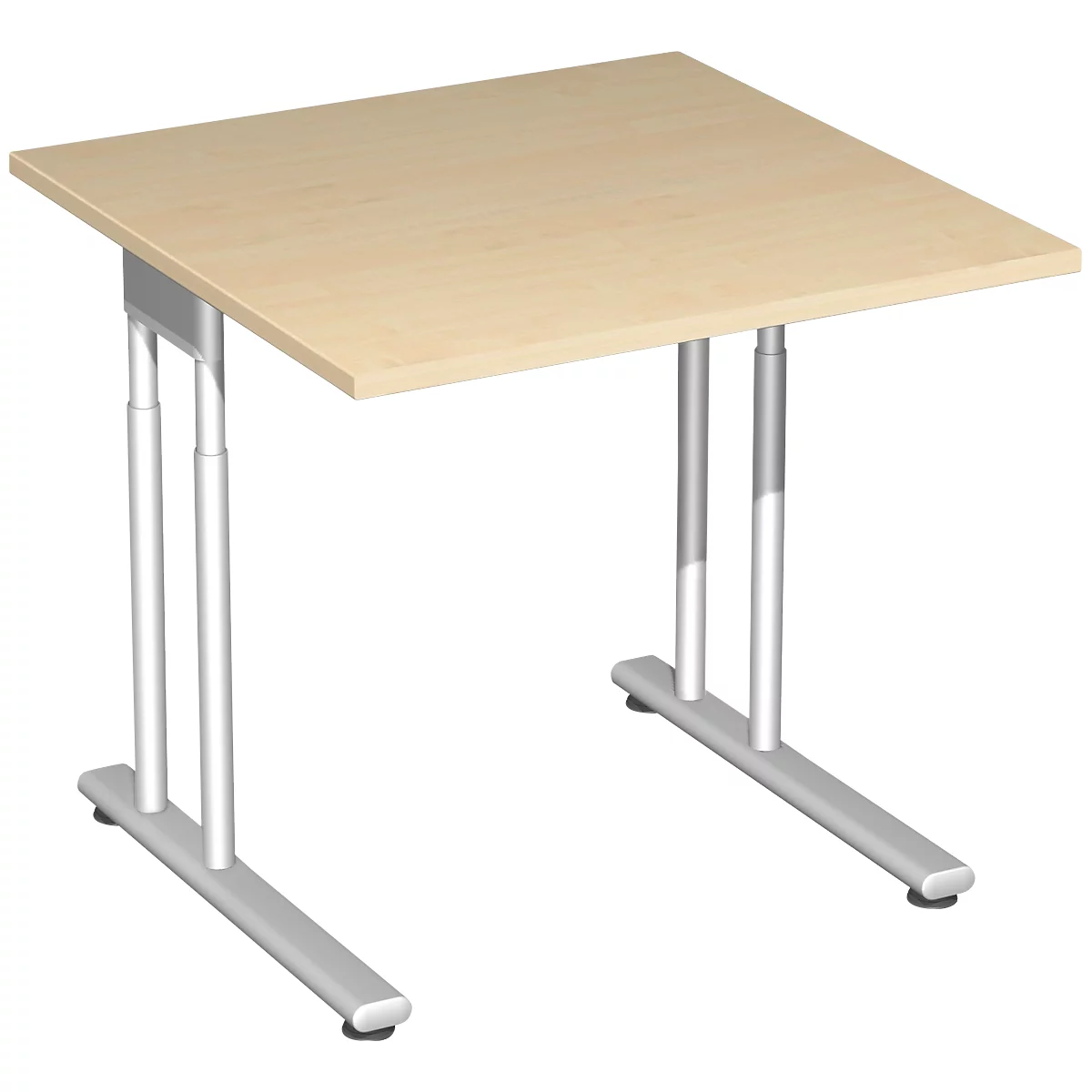 Bureau PALENQUE, pieds en C, rectangulaire, l. 800 x P 800 x H 680 - 820 mm, érable