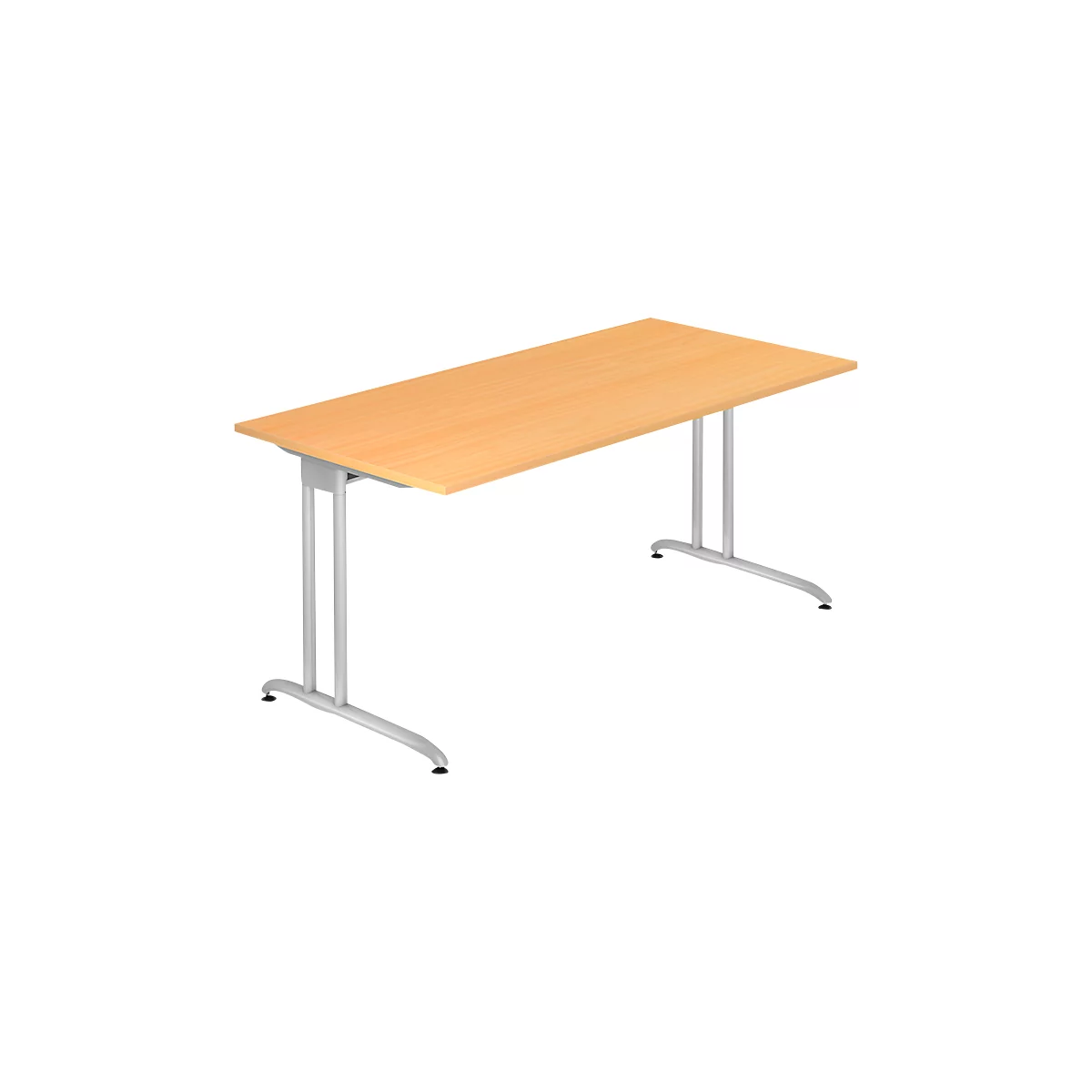 Bureau TARA, pieds en C, rectangulaire, l. 1600 x P 800 x H 720 mm, coloris hêtre