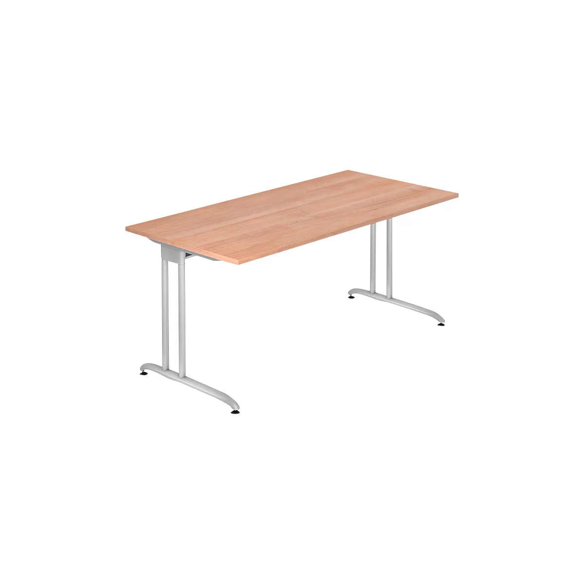 Bureau TARA, pieds en C, rectangulaire, l. 1600 x P 800 x H 720 mm, coloris noyer
