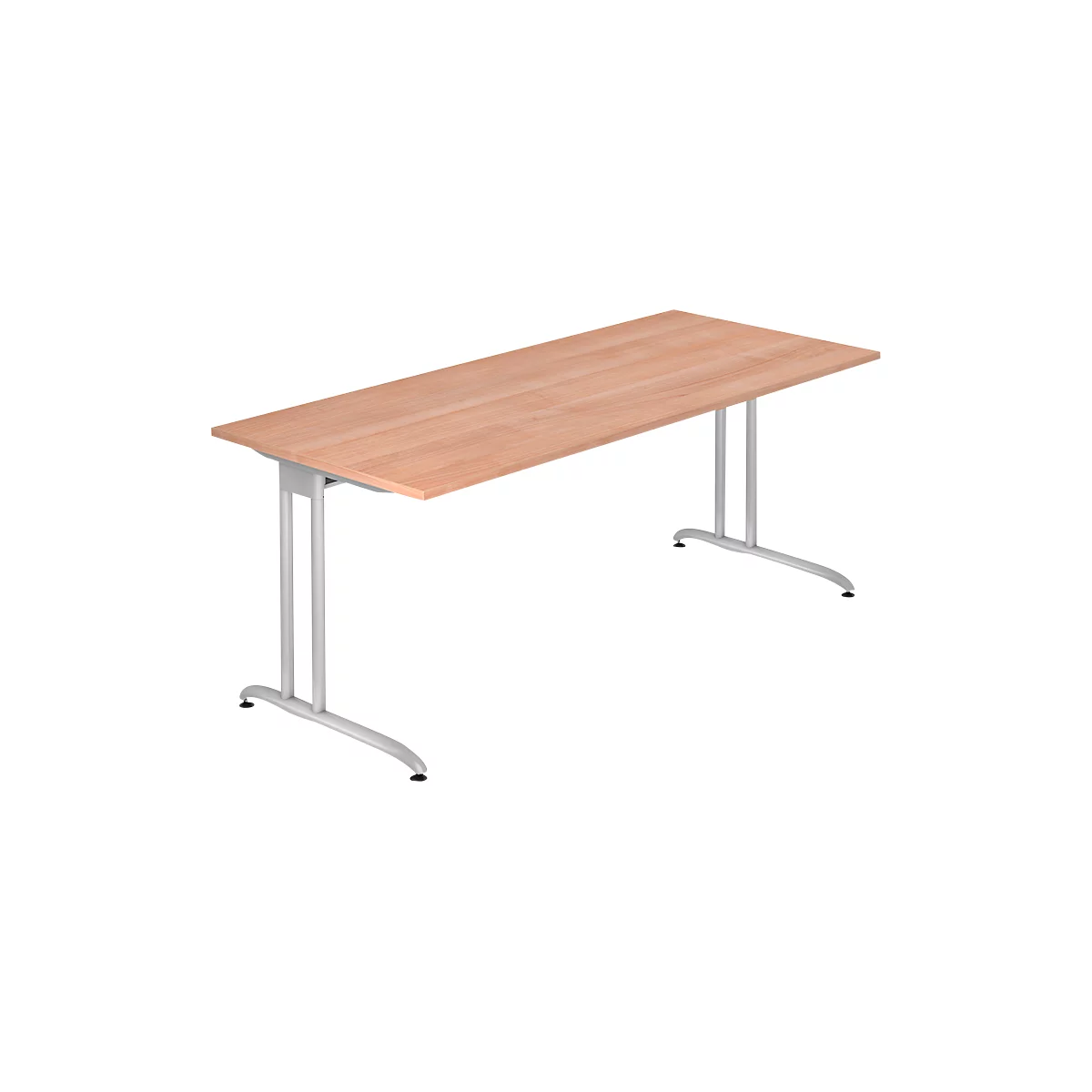 Bureau TARA, pieds en C, rectangulaire, l. 1800 x P 800 x H 720 mm, coloris noyer
